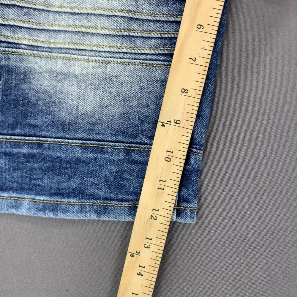 Southpole Shorts Boys 16 Moto Biker Distressed Denim Ribbed Jean Jorts Y2K Style